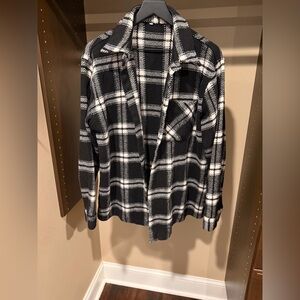Classic Black and White Plaid Women's Utility Jacket